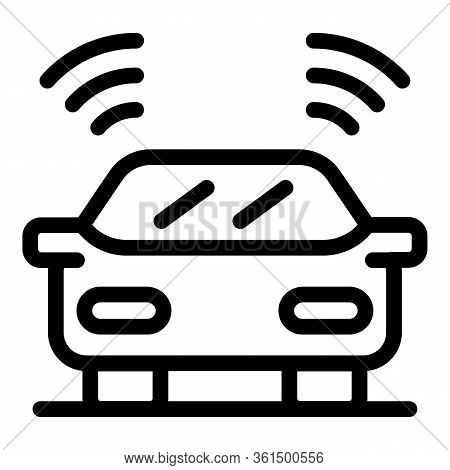 Car Driving Assistant Icon. Outline Car Driving Assistant Vector Icon For Web Design Isolated On Whi