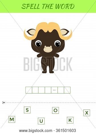 Spelling Word Scramble Game Template. Educational Activity For Preschool Years Kids And Toddlers Wit