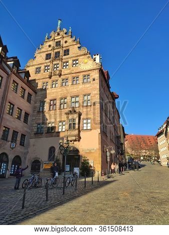 Nuremberg, Germany - January 01, 2020: View From Kaiserburg Fortress, Or Nuremberg Castle, In The Ci