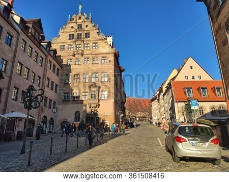 Nuremberg, Germany - January 01, 2020: View From Kaiserburg Fortress, Or Nuremberg Castle, In The Ci