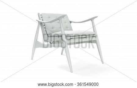 3d Rendering Of Modern Chair Made Of Isolated On A White Background