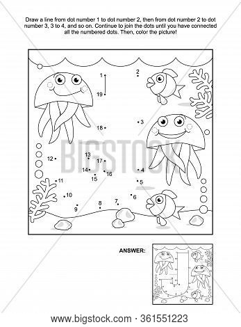 This Is Math And Literacy Reinforcement Worksheet For Little Students With Letter J Dot-to-dot Activ