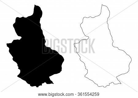 Trongsa District (districts Of Bhutan, Kingdom Of Bhutan) Map Vector Illustration, Scribble Sketch T