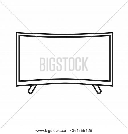 Curved Screen Black Line Icon. Type Of Tv Screen. Allowing A Wider Field Of View. Pictogram For Web 