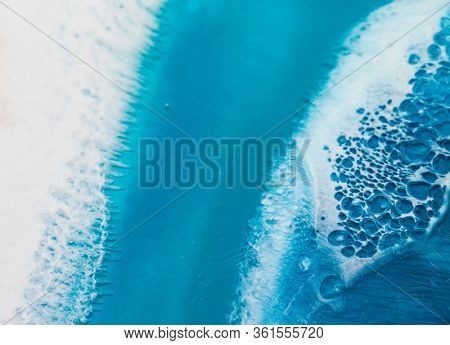 Part of original epoxy resin art close up lacing