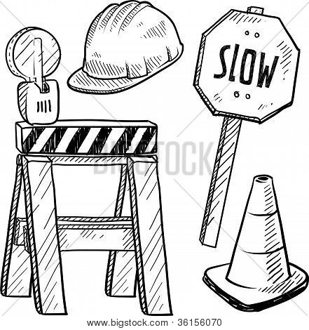 Road construction utrustning skiss