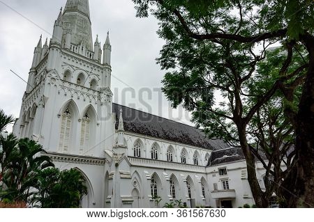 St Andrew\'s Cathedral Near Raffles City, Singapore, March 2, 2020