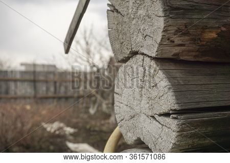 Log Ends Of Very Old House Photo