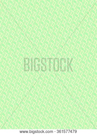 Abstract Green Background With Decorative Beige Elements.