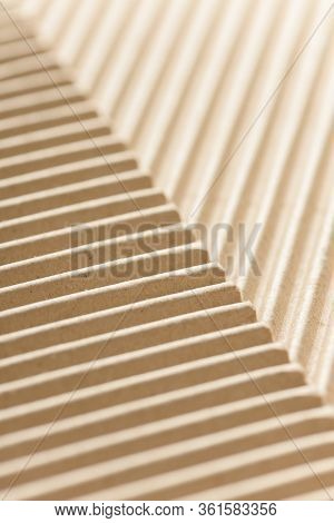 Carton Or Cardboard Packing Material. Texture Of Corrugated Paper Sheets Made From Cellulose. Suppli