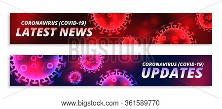 Latest Coronavirus News And Updates Wide Banners Set