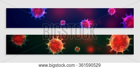 Wide Novel Coronavirus Banner With Text Space