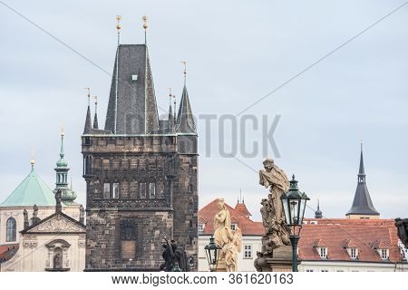 Old Town Bridge Tower Of Charles Bridge (karluv Most), Or Staromestska Mostecka Vez In Prague, Czech