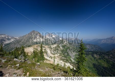 North Cascades Mountains Stretch Out Under Blue Sky