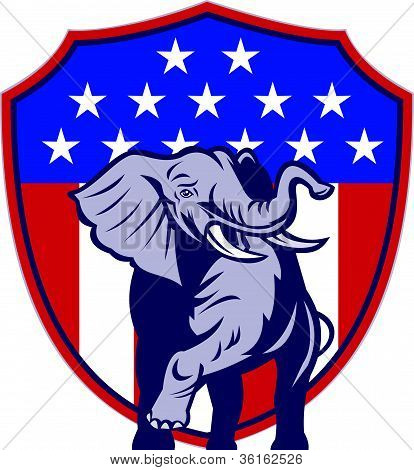 Flaga Usa maskotka Republikańskiej słoń