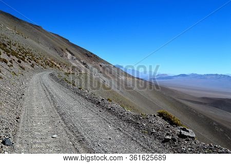 Dangerous Ledge Path To Descend From Chuculaqui To Caipe. Salta, Argentina