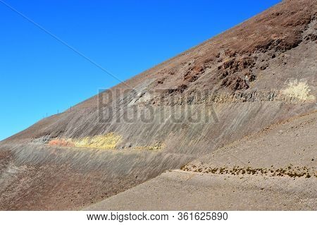 Dangerous Ledge Path To Descend Form Chuculaqui To Caipe. Salta, Argentina