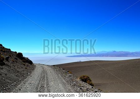 Dangerous Ledge Path To Descend From Chuculaqui To Caipe. Salta, Argentina