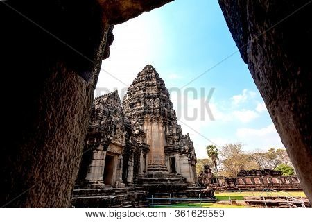 Rock Castle  Phimai Sanctuary Largest Khmer Temples Park And The Ancient Castle.world Heritage In Na