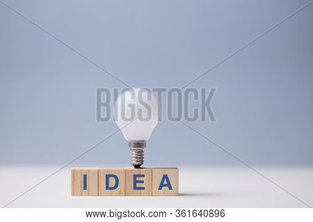 Creative Idea Generation. Creativity And Innovation. Originative Thinking. Wooden Cubes, Idea Inscri