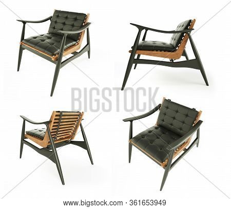 3d Rendering Of Modern Chair Made Of Isolated On A White Background