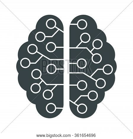 Vector Illustration Of The Brain. Artificial Or Electronic Intelligence. Stock Illustration Isolated