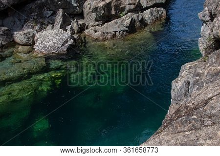 Narrow Lake Called Cajon Azul In El Bolson, Patagonia
