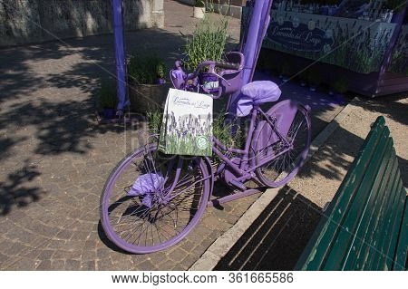 Italy, Valeggio Sul Mincio - May 20 2018: The View Of Lavender Stall In Borghetto Valeggio Sul Minci