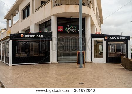 Torrevieja, Valenciana, Spain - Apr 17 2020 : Bar, Shop Or Restaurant Closed For Business During Cov