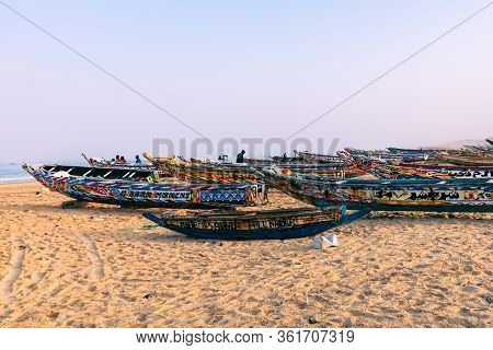 Kayar, Senegal - November 14, 2019: Traditional Fishing Village Of Kayar, Senegal. West Africa.