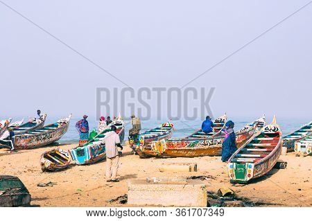 Kayar, Senegal - November 14, 2019: Traditional Fishing Village Of Kayar, Senegal. West Africa.