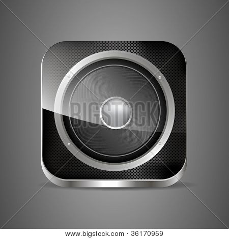 Icona altoparlante vettoriale. App audio