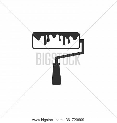 Paint Roller Icon, Paint Symbol Sign. Stock Vector Illustration Isolated On White Background.