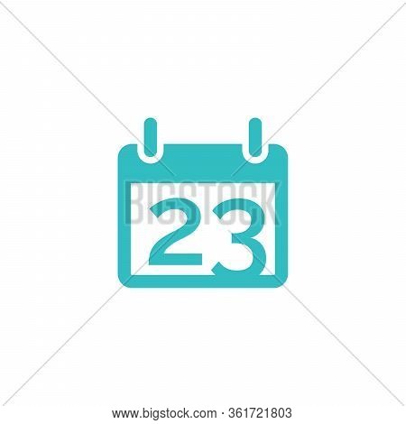 Calendar Organizer Icon, 23 Reminder Icon, Meeting Symbol. Stock Vector Illustration Isolated On Whi