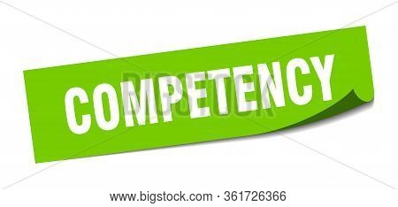 Competency Sticker. Competency Square Isolated Sign. Competency