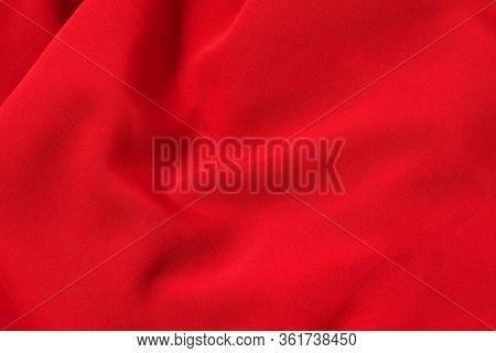 Red, Scarlet Abstract Background. Red, Scarlet Synthetic Fabric Texture, Background. Red, Scarlet Fa