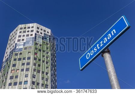 Groningen, Netherlands - March 21, 2020: Sgn With The Name Of Neighborhood Oostzaan In Groningen, Ne