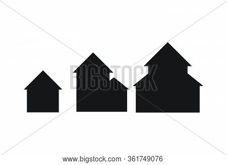 Houses Icon Set For Web Sites And User Interface. Home Icon Isolated On White Background. House Sign