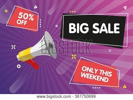 50 Precent Sale, Beautiful Background Banner Template With Comic Theme. Vector Illustration Design.