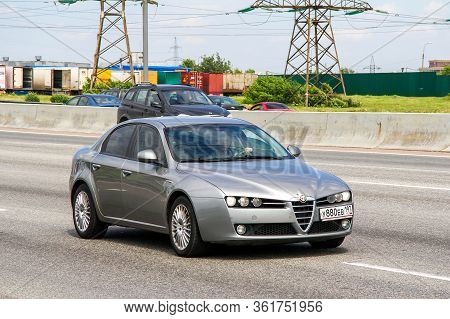 Moscow, Russia - June 2, 2012: Luxury Italian Car Alfa Romeo 159 At The Interurban Road.