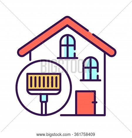 Home Disinfection Line Color Icon. Virus Protection. Cleaning Service. Outline Pictogram For Web Pag