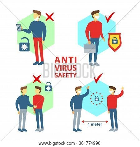 Security Measures On The Street And When Communicating. Epidemic Covid-2020. Security From The Virus