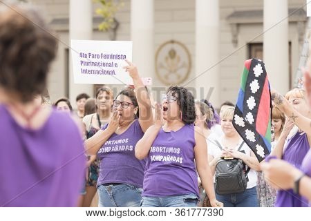 Caba, Buenos Aires / Argentina; March 9, 2020: International Womens Day. Women Performing The Zaghar