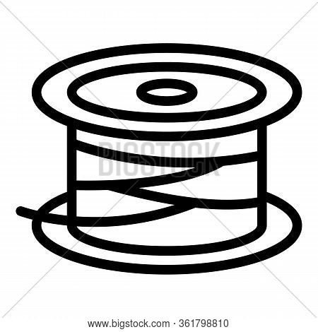 Reel Line Spool Icon. Outline Reel Line Spool Vector Icon For Web Design Isolated On White Backgroun