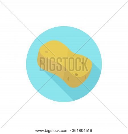 Bath Sponge Vector Flat Design At Blue Background