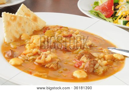 Pølse Gumbo suppe