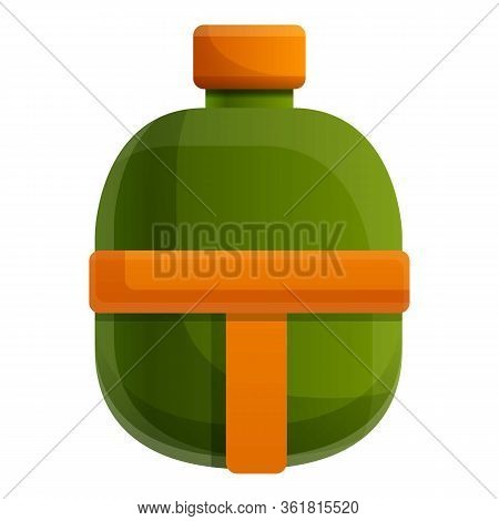 Camping Water Flask Icon. Cartoon Of Camping Water Flask Vector Icon For Web Design Isolated On Whit