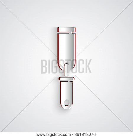 Paper Cut Rasp Metal File Icon Isolated On Grey Background. Rasp For Working With Wood And Metal. To