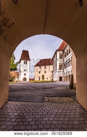Castle Seggau In Leibnitz. Famous Hotel To Visit In Styria, Austria. Tourist Spot.