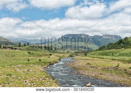 The Tugela River With Bonjaneni Township And Dooley Hills Visible